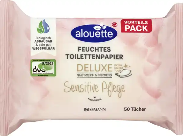 Bild 1 von alouette Deluxe feuchte Toilettentücher sensitiv