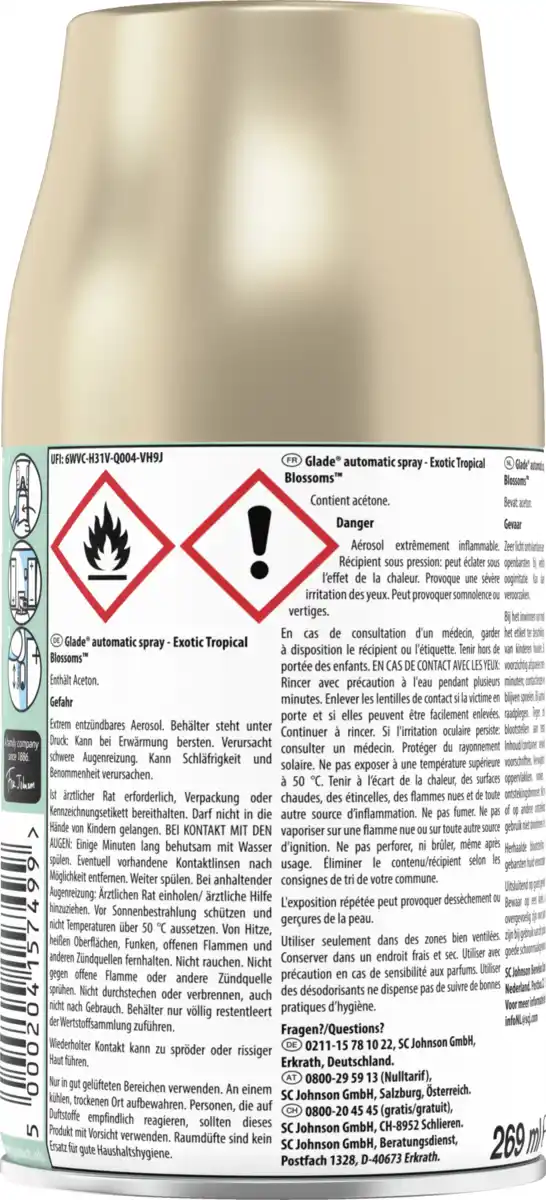 Bild 2 von Glade Automatic Spray Lufterfrischer Exotic Tropical Blossoms Nachfüller, 269 ml