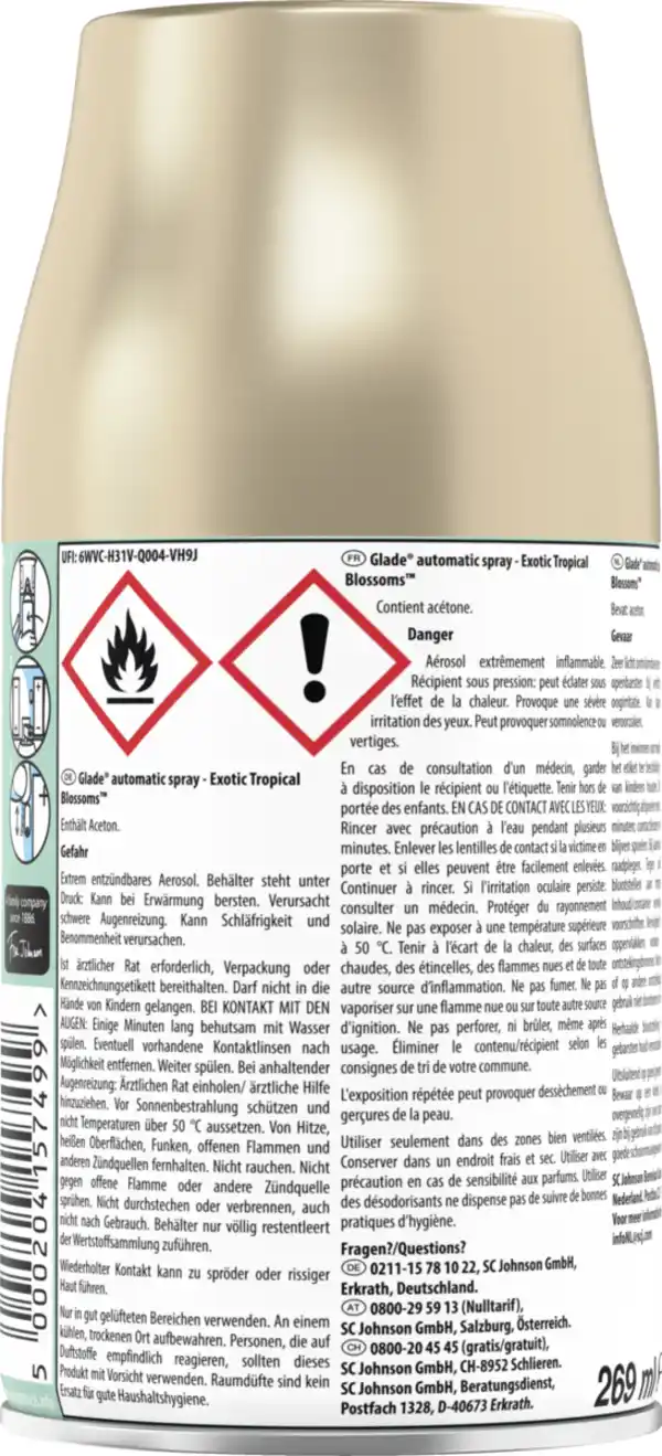 Bild 2 von Glade Automatic Spray Lufterfrischer Exotic Tropical Blossoms Nachfüller, 269 ml