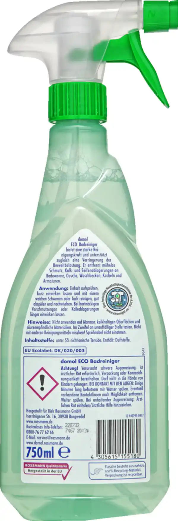 Bild 2 von domol eco eco Badreiniger, 750 ml