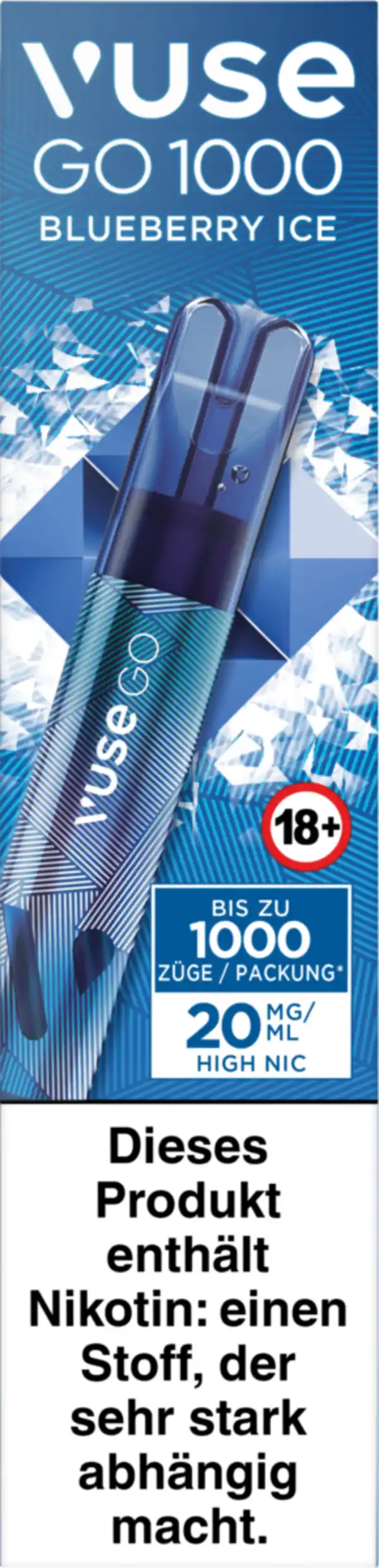 Bild 1 von Vuse GO 1000 Blueberry Ice Einweg E-Zigarette, 2 ml