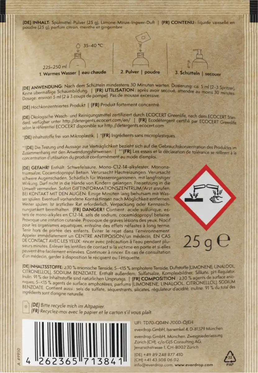 Bild 2 von everdrop Spülmittel Pulver, 25 g