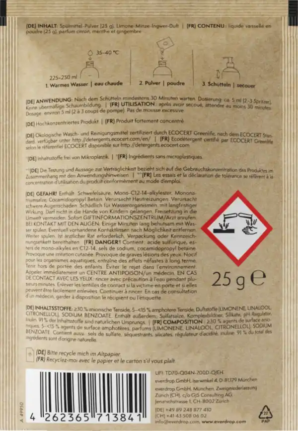 Bild 2 von everdrop Spülmittel Pulver, 25 g