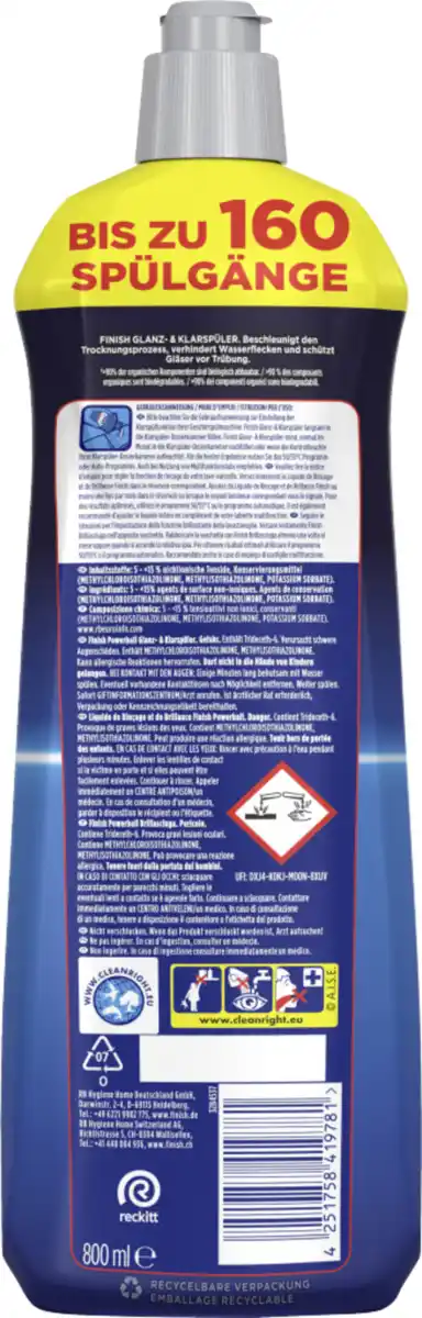 Bild 2 von Finish Glanz- & Klarspüler XL-Pack, 800 ml