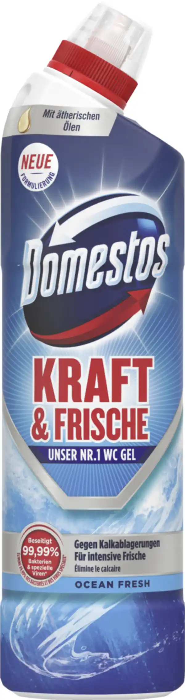 Bild 1 von Domestos Kraft & Frische WC-Gel Ocean Fresh, 750 ml