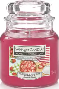 Yankee Candle Kleines Duftglas Sugared Strawberries, 104 g