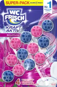 WC FRISCH WC Reiniger Kraft-Aktiv Duftspüler Blüten-Frische, Super-Pack, 150 g