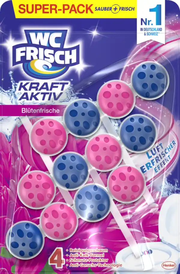 Bild 1 von WC FRISCH WC Reiniger Kraft-Aktiv Duftspüler Blüten-Frische, Super-Pack, 150 g