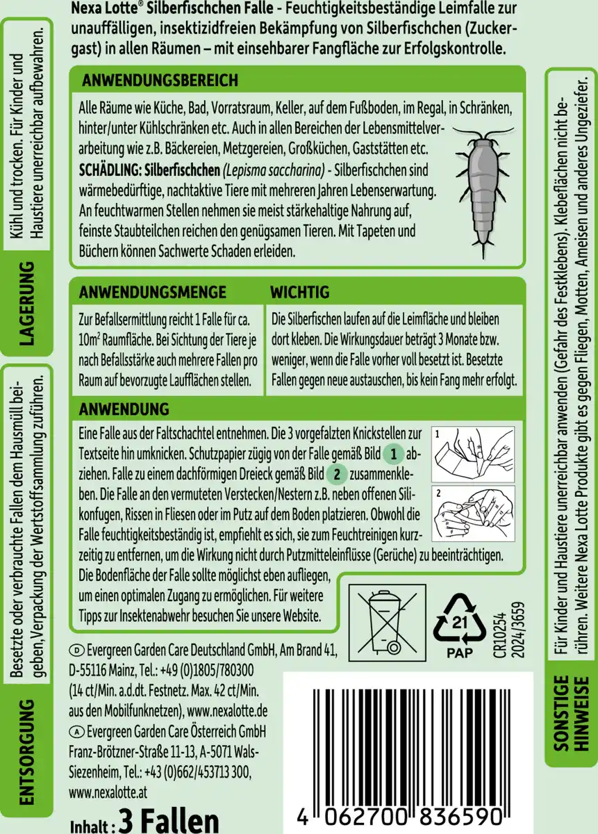 Bild 2 von Nexa Lotte Silberfischchen Falle