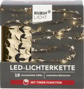 RUBIN LICHT LED-Lichterkette Sterne 15 Lichter warmweiß