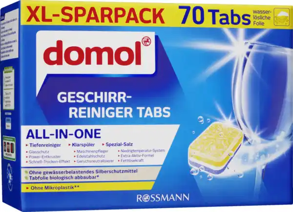 Bild 1 von domol Geschirr-Reiniger Tabs All-in-one XL Sparpack