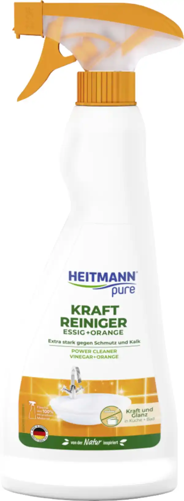 Bild 1 von Heitmann pure Kraftreiniger Essig + Orange, 500 ml