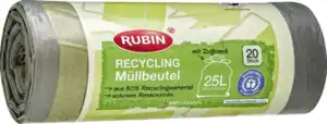 RUBIN Recycling-Müllbeutel mit Zugband 25 l