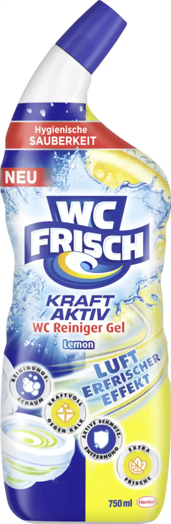 Bild 1 von WC FRISCH Kraft Aktiv WC Reiniger Gel Lemon, 750 ml