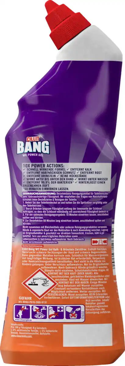 Bild 3 von Cillit BANG WC Powergel Kalk und Urinstein, 750 ml