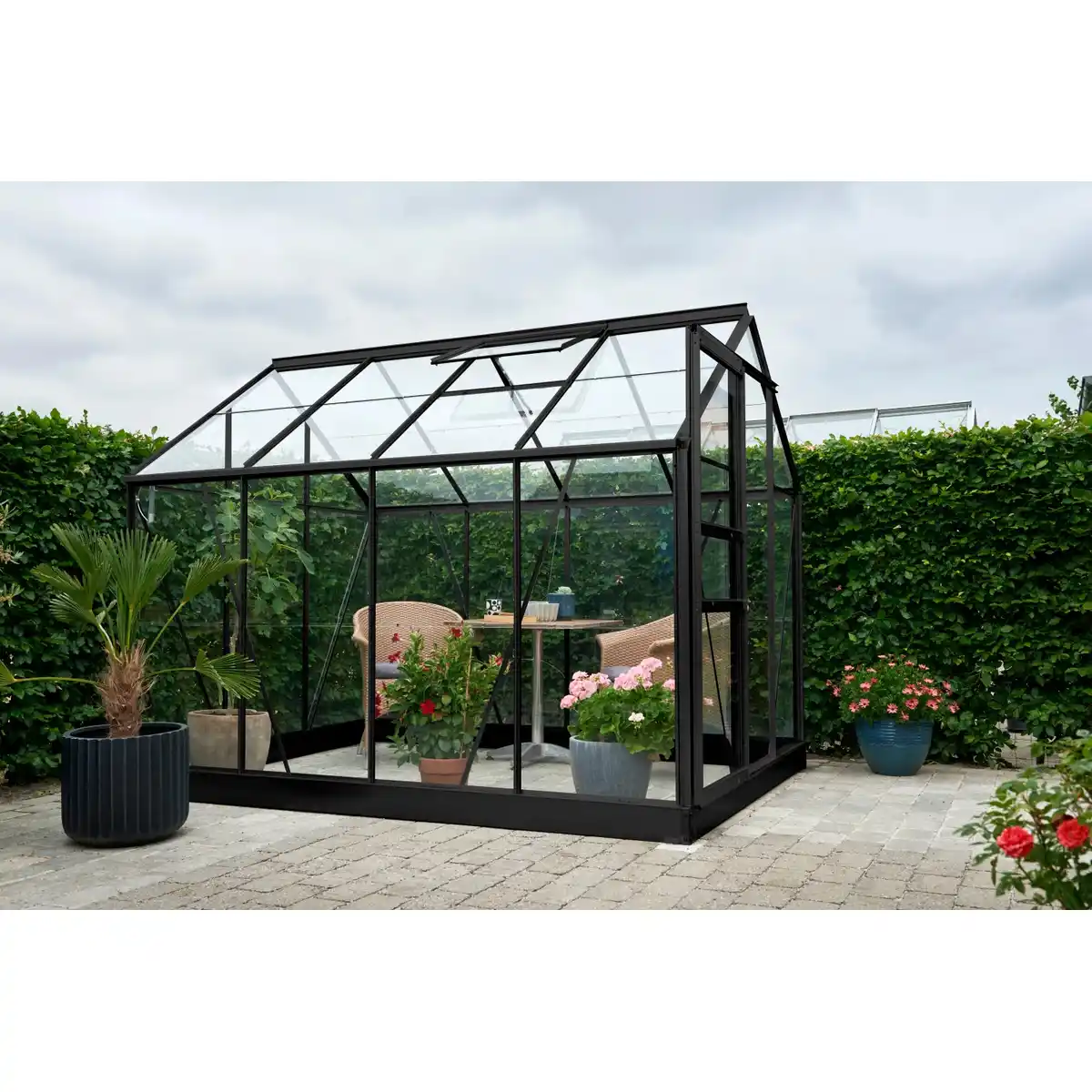 Bild 3 von Halls Gewächshaus Popular 86 mit 3 mm Blankglas Schwarz 5,0 m²
