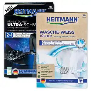 Heitmann Färbetücher Ultra-Schwarz / Wäsche-Weiß Tücher