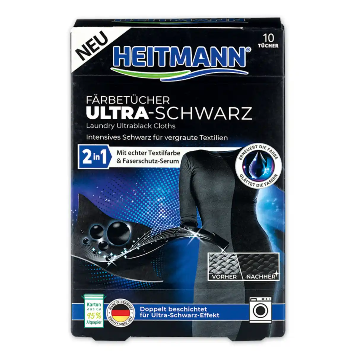 Bild 2 von Heitmann Färbetücher Ultra-Schwarz / Wäsche-Weiß Tücher