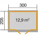 Bild 2 von Weka Holz-Gartenhaus Ravenna B Natur BxT: 300 cm x 205 cm