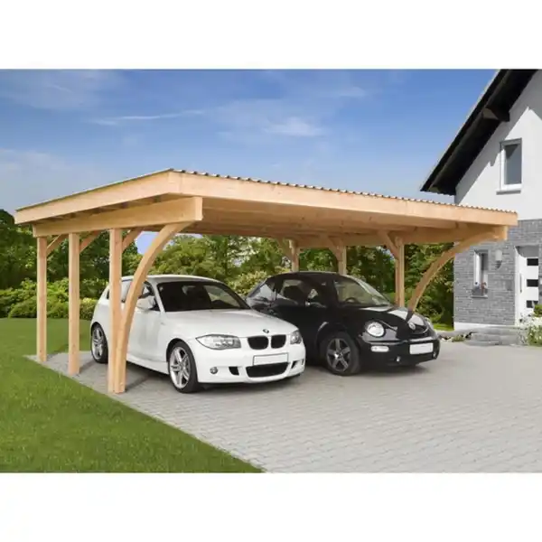 Bild 1 von Mr. GARDENER Doppelcarport »Stuttgart 1«, Außenmaß BxT: 602 x 508 cm, braun, Holzart: Douglasie