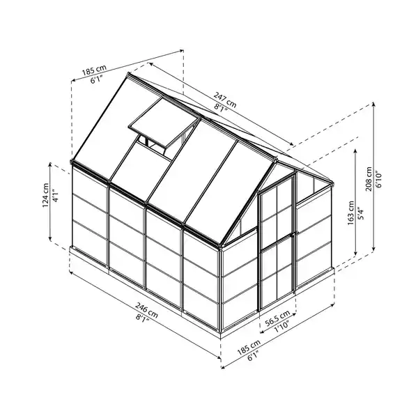 Bild 3 von Palram - Canopia Gewächshaus Hybrid 185 cm x 247 cm Schwarz