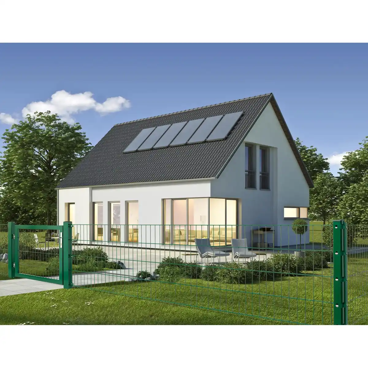 Bild 3 von Doppelstabmattenzaun Metall 83 cm x 201 cm Grün