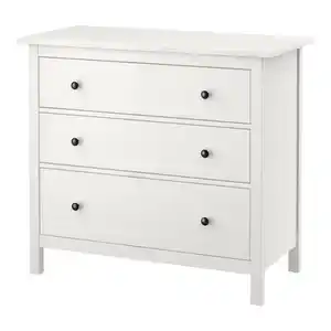 HEMNES Kommode mit 3 Schubladen, weiß gebeizt 108x96 cm
