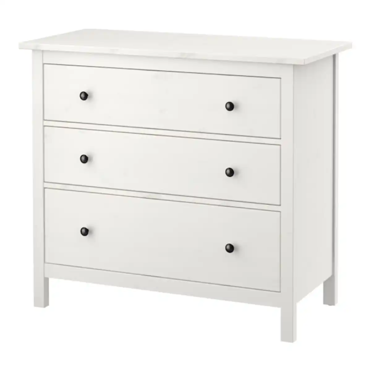 Bild 1 von HEMNES Kommode mit 3 Schubladen, weiß gebeizt 108x96 cm
