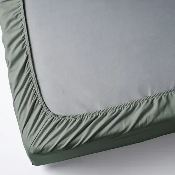 Bild 4 von DVALA Spannbettlaken, graugrün 90x200 cm