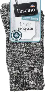 Fascino Socken in Mouliné-Optik schwarz Gr. 35-38