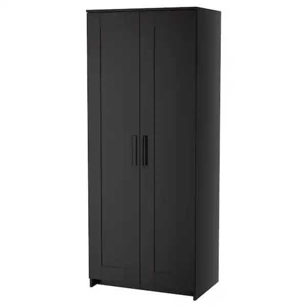 Bild 1 von BRIMNES Kleiderschrank 2-türig, schwarz 78x190 cm