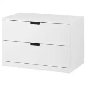 NORDLI Kommode mit 2 Schubladen, weiß 80x54 cm