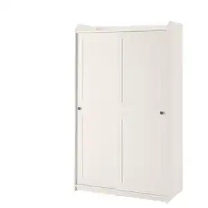 HAUGA Kleiderschrank mit Schiebetüren, weiß 118x55x199 cm