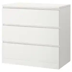 MALM Kommode mit 3 Schubladen, weiß 80x78 cm