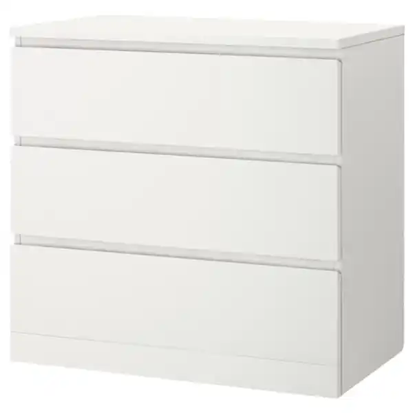 Bild 1 von MALM Kommode mit 3 Schubladen, weiß 80x78 cm