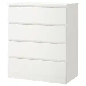 MALM Kommode mit 4 Schubladen, weiß 80x100 cm