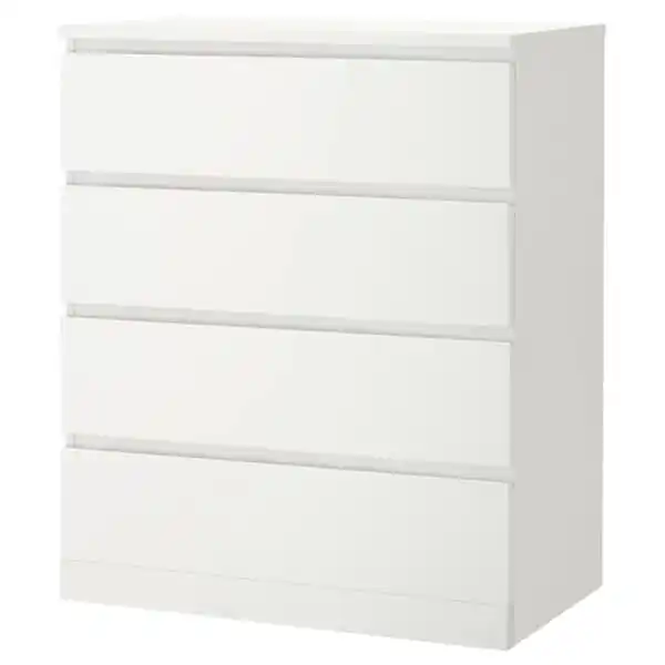 Bild 1 von MALM Kommode mit 4 Schubladen, weiß 80x100 cm