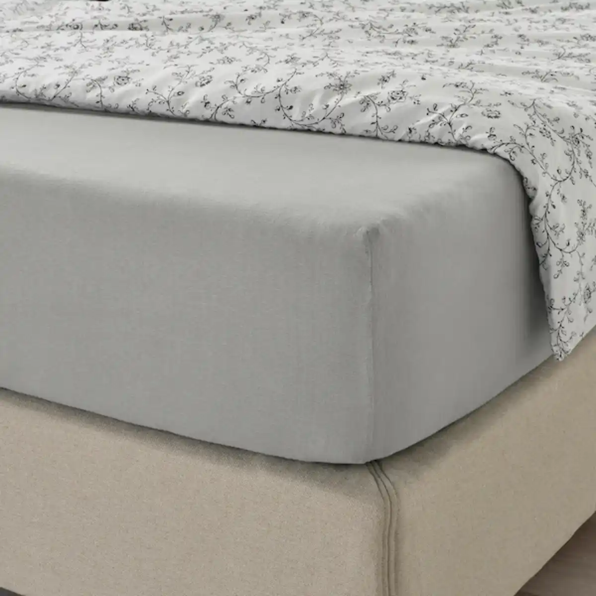Bild 3 von VÅRVIAL Spannbettlaken, hellgrau 140x200 cm