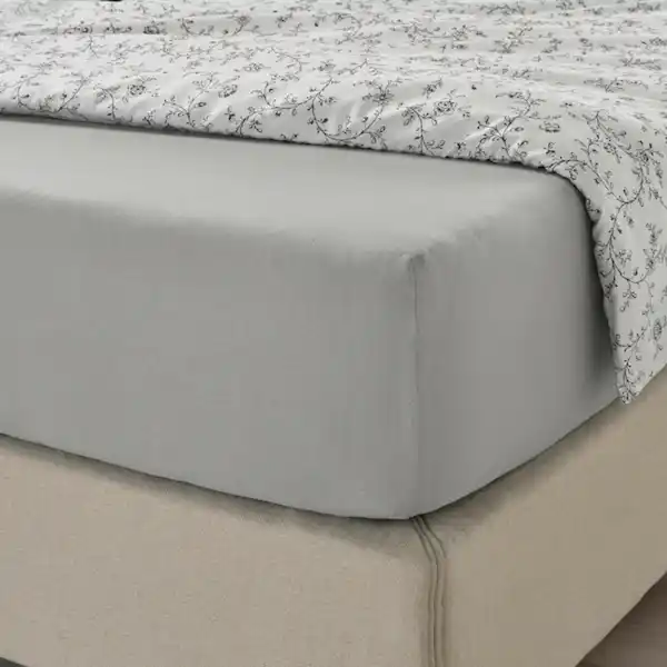 Bild 3 von VÅRVIAL Spannbettlaken, hellgrau 140x200 cm
