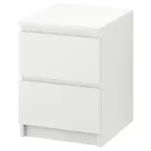 MALM Kommode mit 2 Schubladen, weiß 40x55 cm