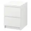 Bild 1 von MALM Kommode mit 2 Schubladen, weiß 40x55 cm