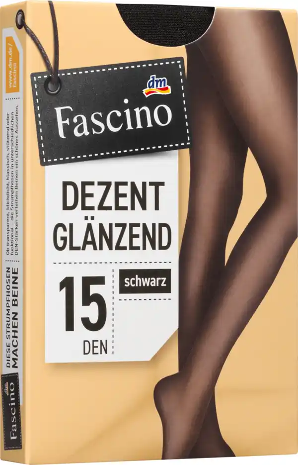 Bild 1 von Fascino Strumpfhose dezent glänzend schwarz Gr. 42/44, 15 DEN