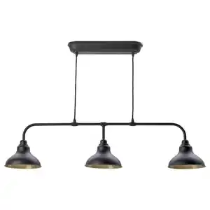 AGUNNARYD Hängeleuchte mit 3 Leuchtenschirmen, schwarz 122 cm
