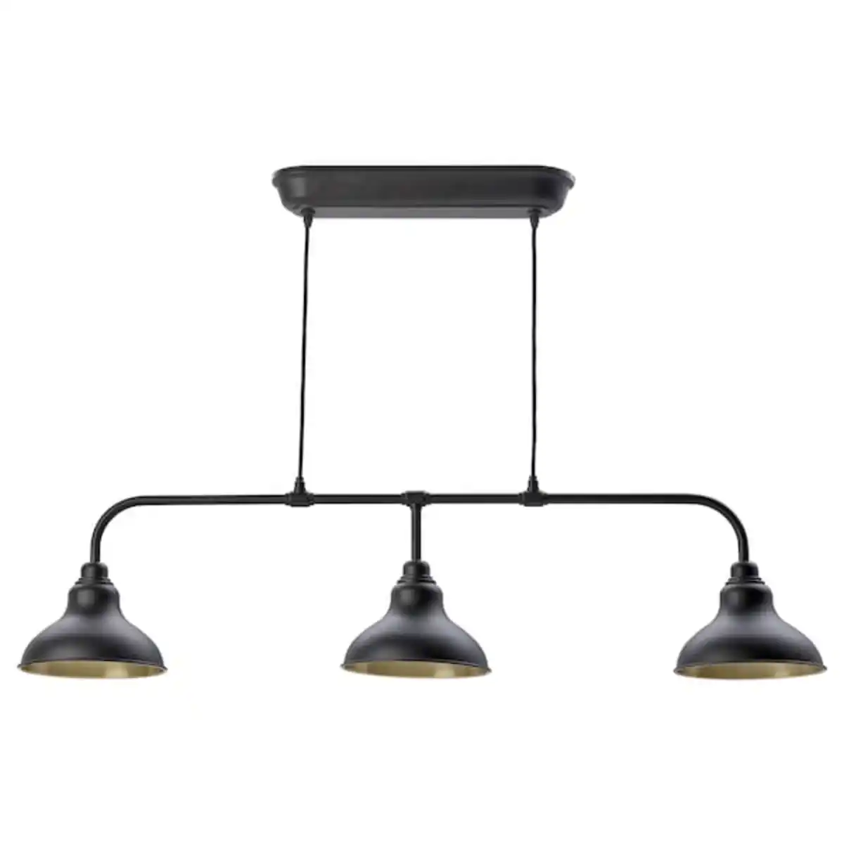 Bild 1 von AGUNNARYD Hängeleuchte mit 3 Leuchtenschirmen, schwarz 122 cm