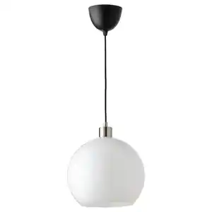 JÄRPLIDEN Hängeleuchte, weiß Glas/vernickelt 30 cm