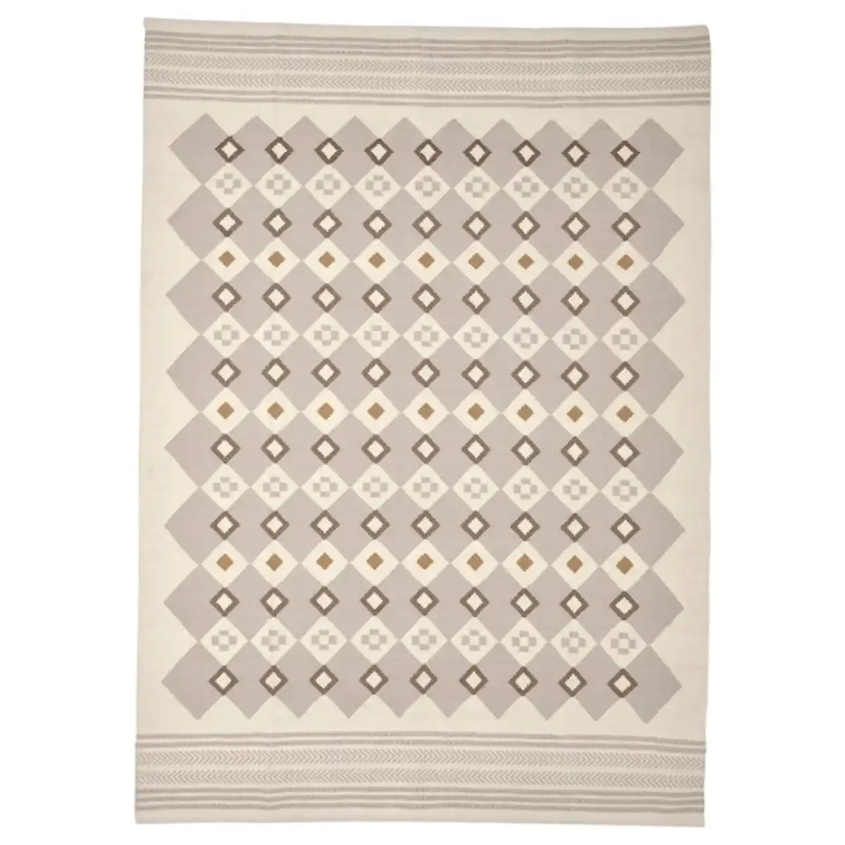 Bild 1 von VÄGNÄT Teppich flach gewebt, elfenbeinweiß grau/Handarbeit 170x240 cm