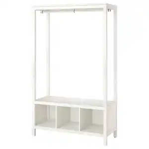 HEMNES Kleiderschrank, offen, weiß las. 120x50x197 cm