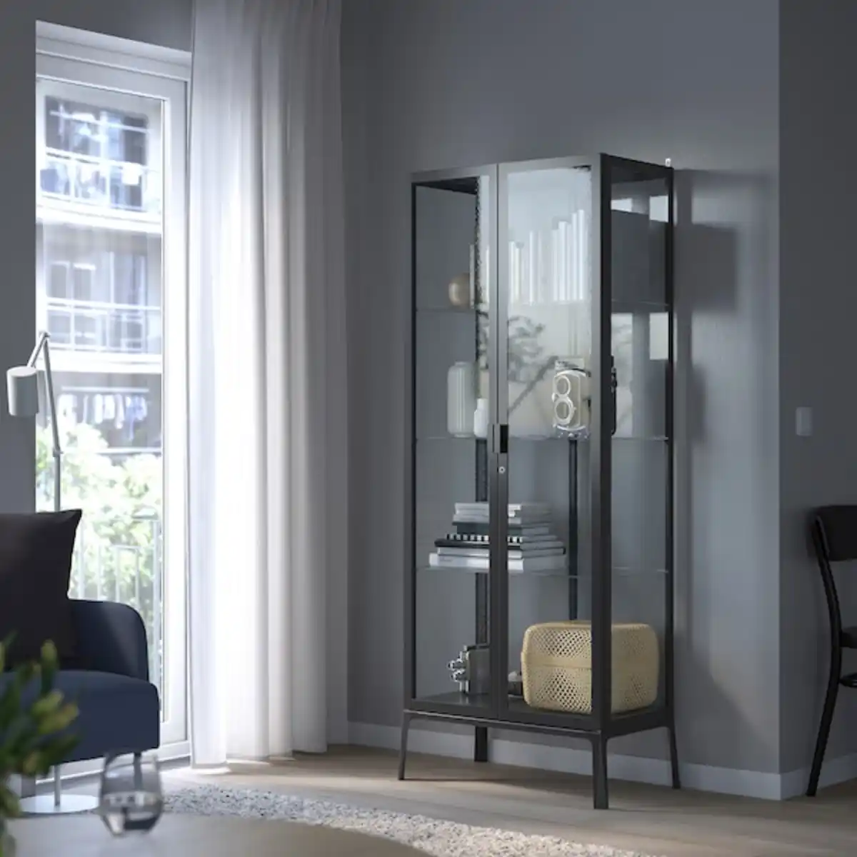 Bild 2 von MILSBO Vitrine, anthrazit 73x175 cm