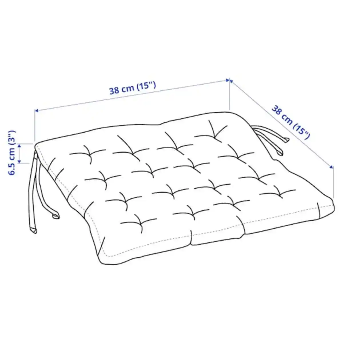 Bild 4 von VIPPÄRT Stuhlkissen, beige 38x38x6.5 cm