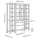 Bild 4 von HEMNES Aufbewkomb.+Türen/Schubladen, weiß gebeizt/Klarglas 188x197 cm